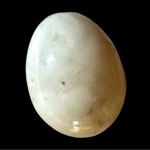 Vintage 1970’s Italy Exquisite White Speckled Alabaster Marble Stone Egg